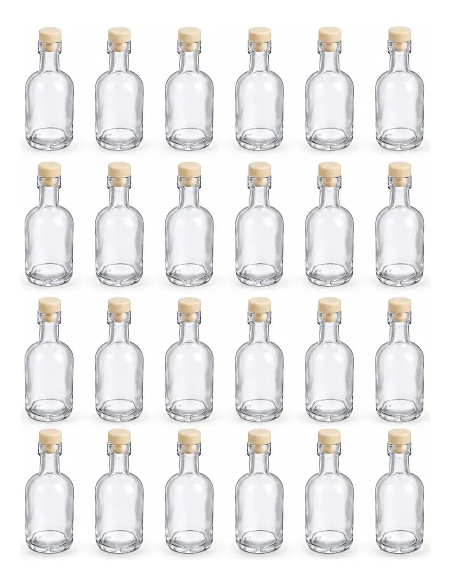 Pack 24 Frascos Botellas De Vidrio 50 Ml Con Tapón