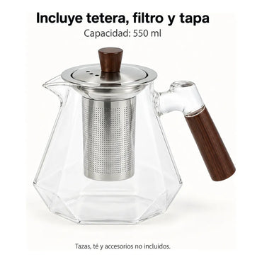 Tazón Con Filtro De Vidrio Para Te Y Hierbas 550ml Blanco