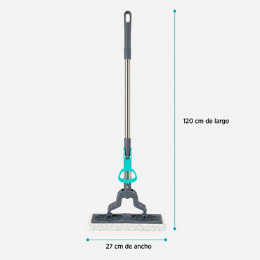 Medidas de mopa de esponja: 120 cm de largo y 27 cm de ancho