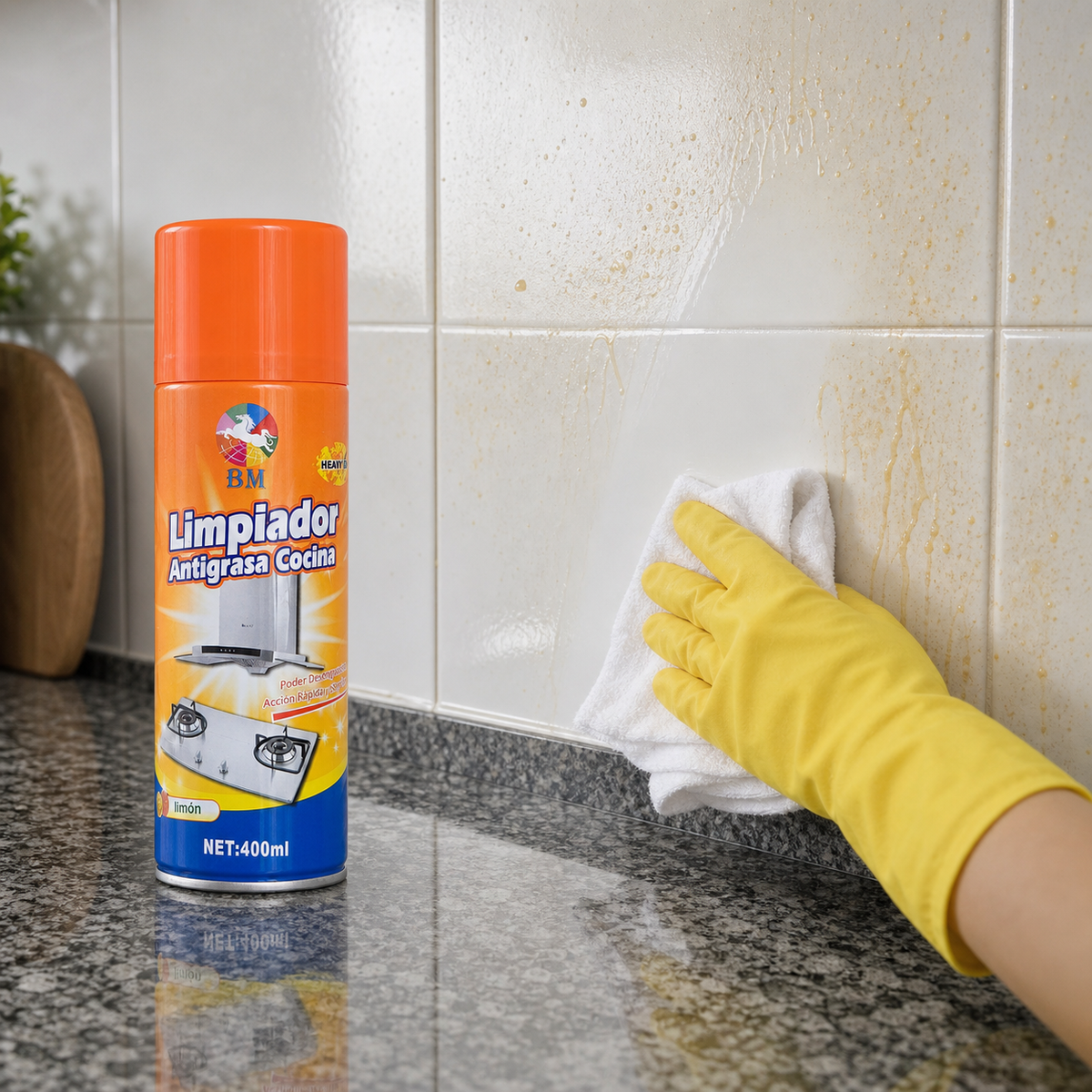 Limpieza de superficie cerámica con antigrasa