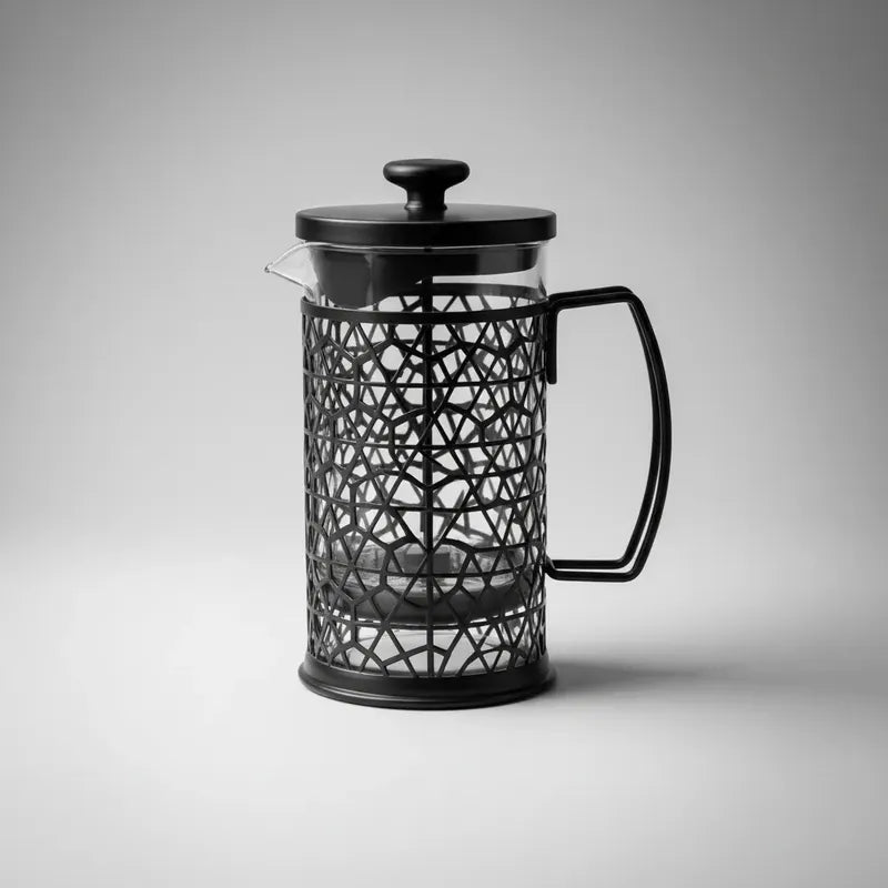 Cafetera Prensa Francesa 800ml Vidrio Acero Filtro Café Negro