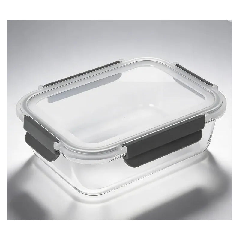 Set 2 Tupper Hermético Vidrio 1040ml Transparente