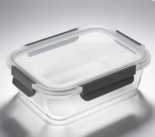 Set 2 Tupper Hermético Vidrio 1040ml Transparente