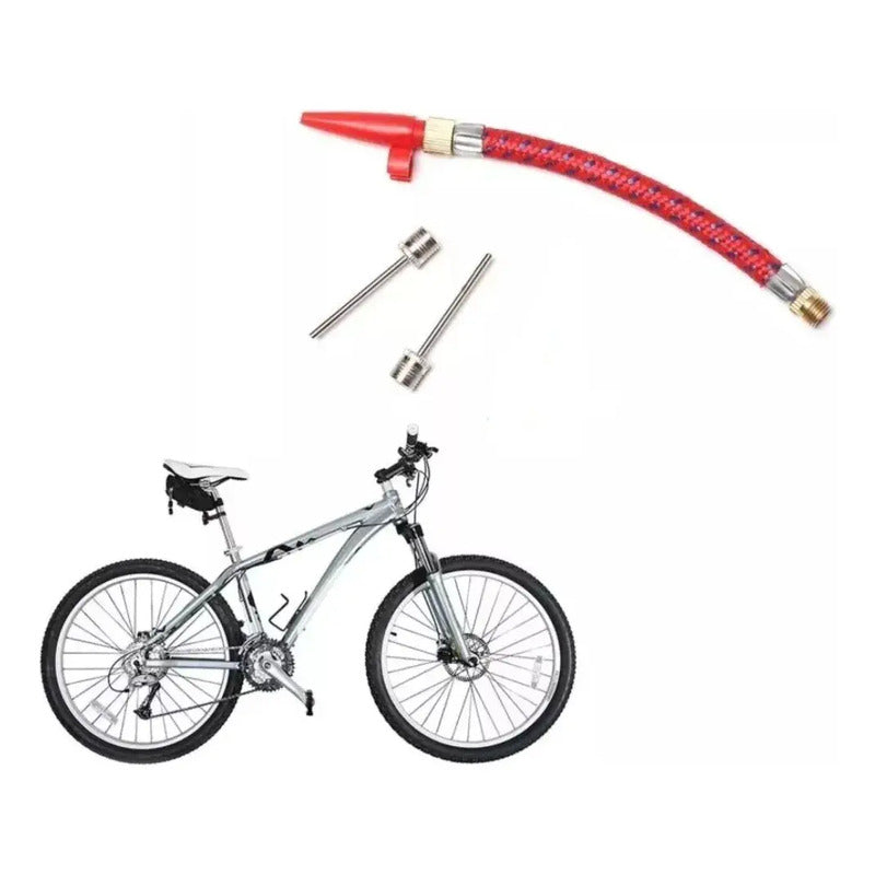 Kit De 5 Piezas Agujas De Inflar Balones Llana Bicicleta Rojo