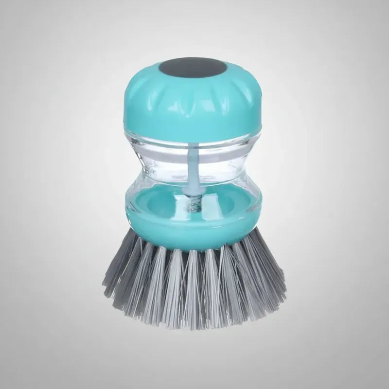 Cepillo De Limpieza Con Dispensador De Jabón 7cm X 9cm Celeste
