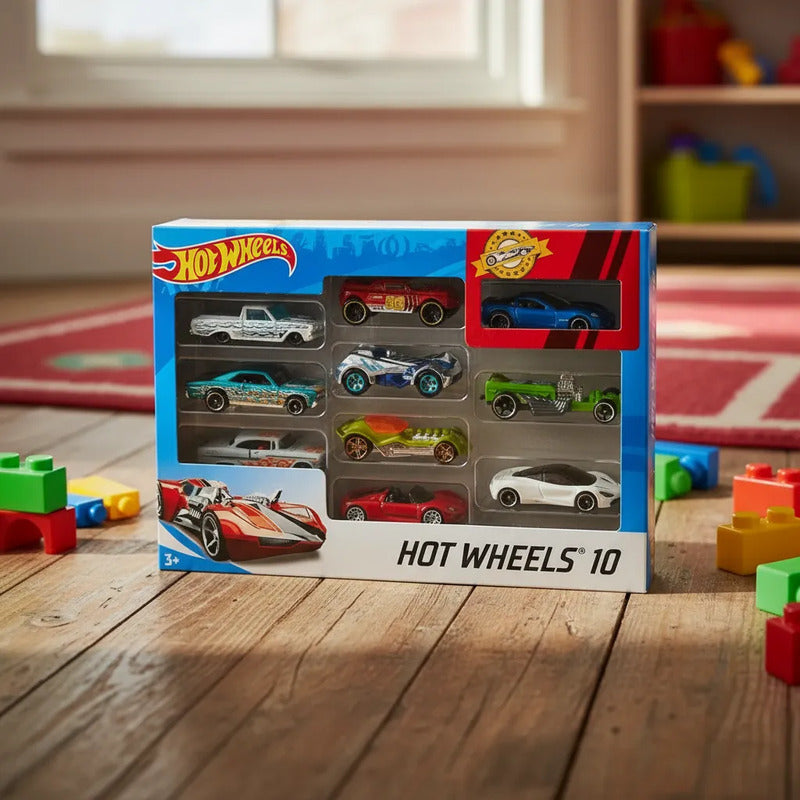 Hot Wheels Pack 10 Autos 1:64 Set Colección Juguete Regalo N Vario