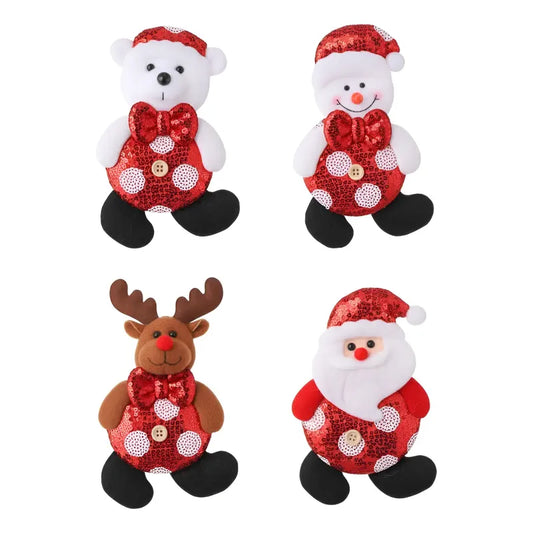 Pack 4 Adornos Navideños De 18x10,5 Cm Rojo