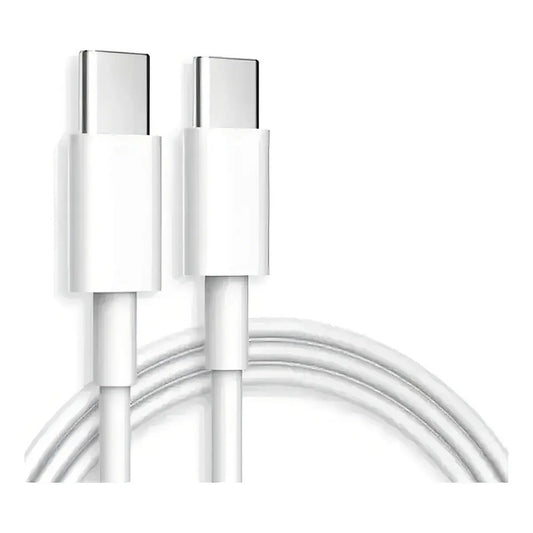 Cable Usb Tipo C A Usb Tipo C Carga Rápida Reforzado Color Blanco