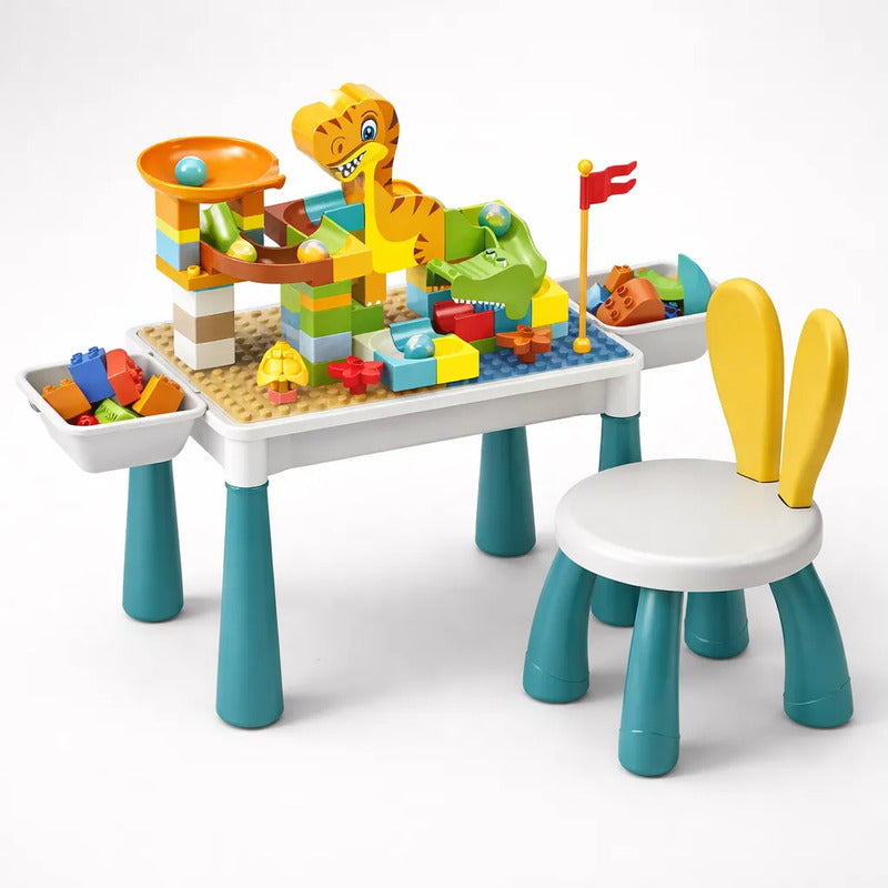Mesa De Juegos Didáctica Construcción Bloques Y Silla Varios