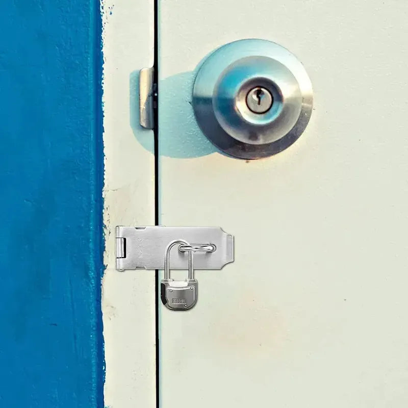 Pack 4 Porta Candado Cerrojo Seguridad Bisagra Metal Puerta