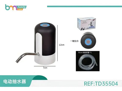 Dispensador Agua Eléctrico Usb Baoma Botellones Portátil Neg Negro