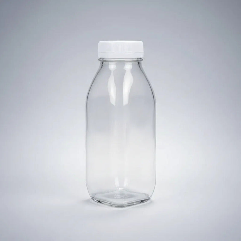 Pack 6 Frascos De Vidrio Para Jugos Con Tapa Plástica 1000ml Vidrio