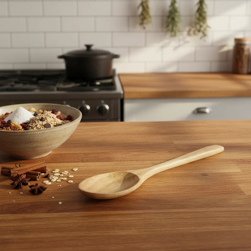 Cuchara De Bambu 18cmx4cm Cocina Utensilio De Madera Madera