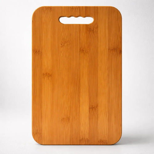 Tabla De Picar De Bambu Para Cortar Y Rebanar 30x40cm Lisa Marrón