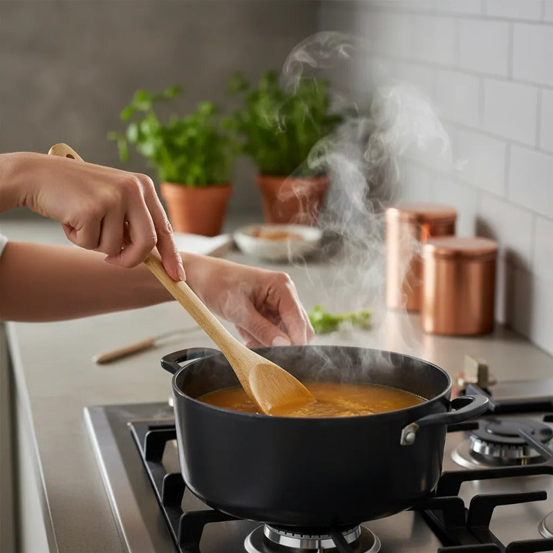 Cuchara De Bambu 31 Cm Para Cocinar Utensilio De Madera Bambú