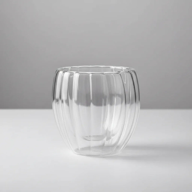 Pack 4 Vasos Vidrio Doble Pared 450ml Bebidas 8cm X 8cm Vidrio