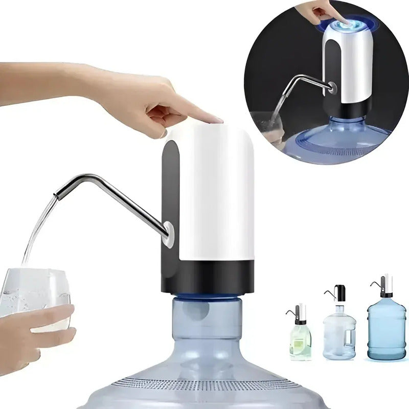 Dispensador De Agua Portátil Usb Bomba Dispensador Bidones Negro