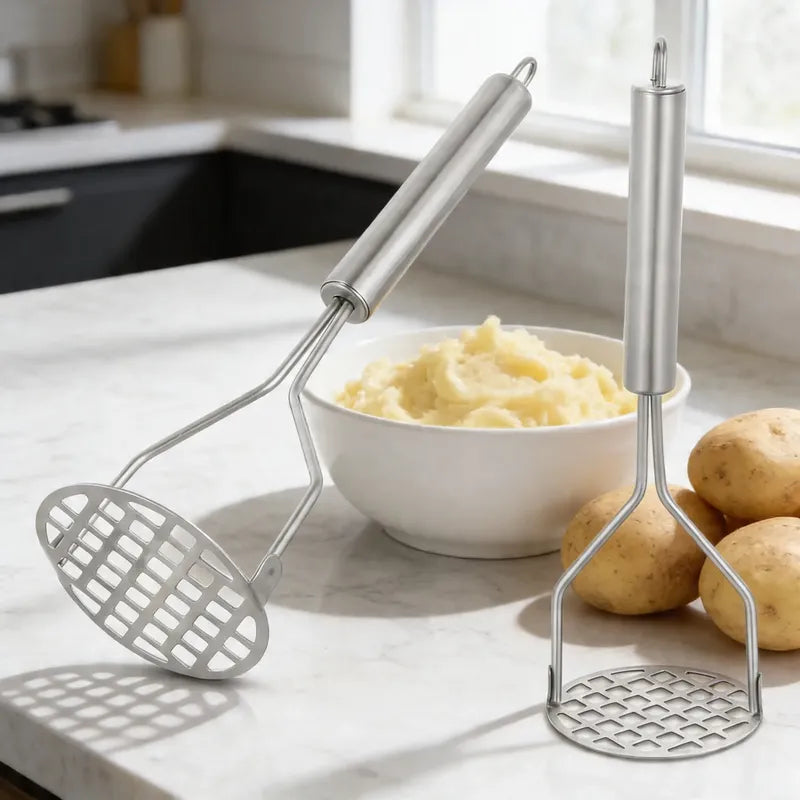 Moledor De Papas Utensilio Triturador Puré 25 Cm Plateado