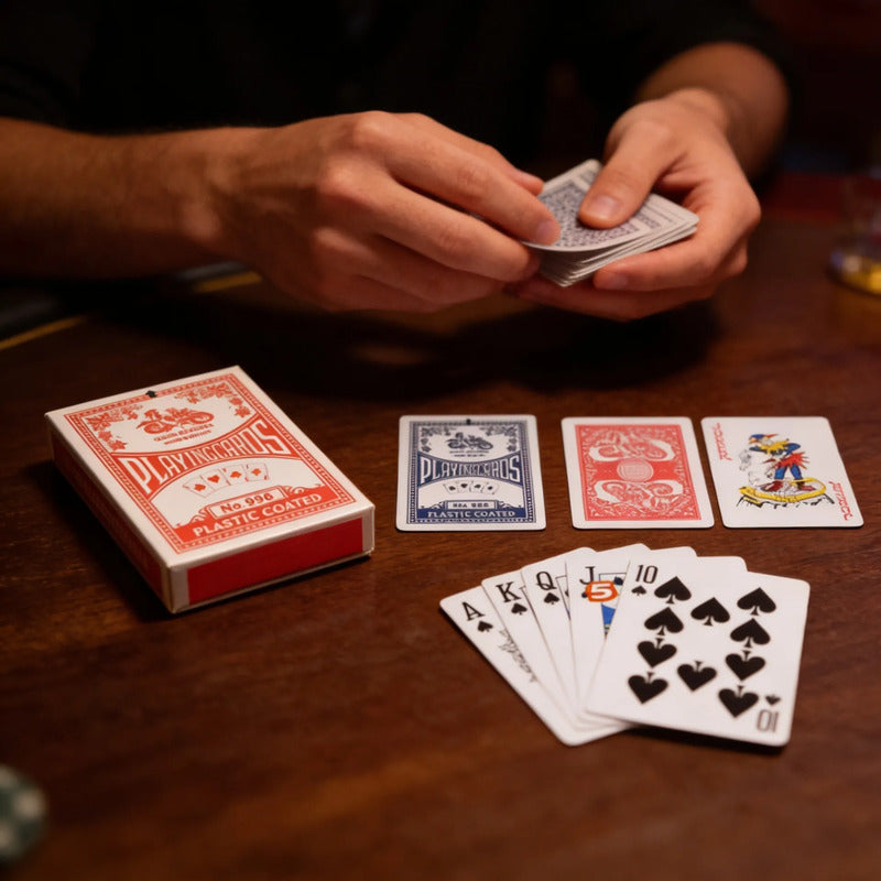 Baraja De Cartas De Poker Con Núcleo Gris 290g Blanco Varios
