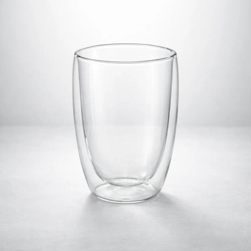 Pack 4 Vasos Doble Fondo 450ml 14cm X 8.5cm Vidrio