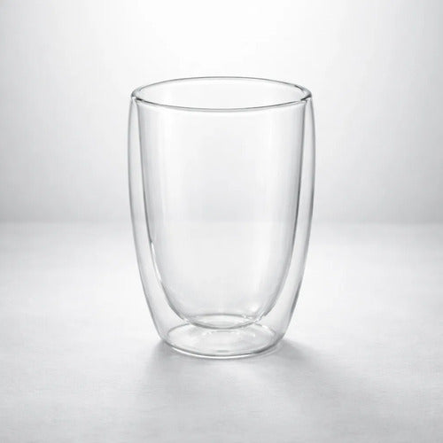 Pack 4 Vasos Doble Fondo 450ml 14cm X 8.5cm Vidrio