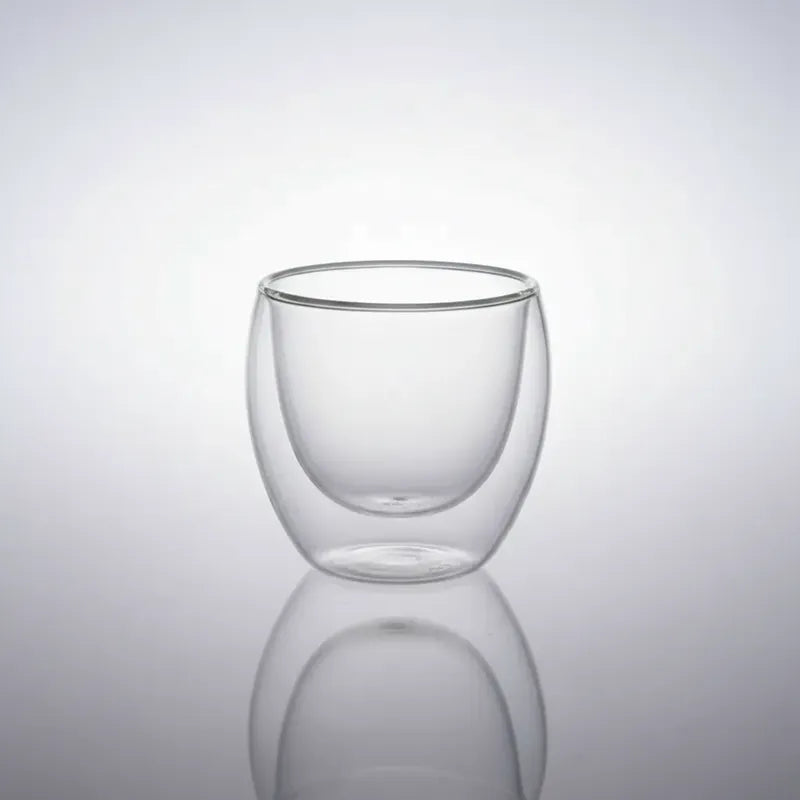 Pack 4 Tazas De Vidrio Doble Pared 250 Ml Transparente