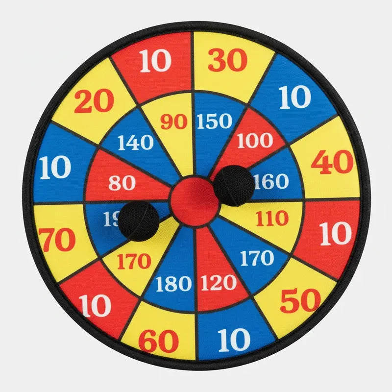 Tablero Tiro Al Blanco Reversible 36cm Con Dardos Colorido