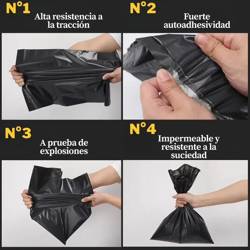Pack 100 Bolsas Courrier Autoadhesivas Embalaje Envios 50x60 Negro