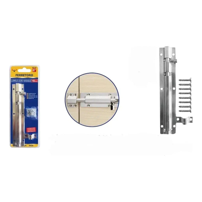 Picaporte Pasador Cerrojo Pestillo Para Puerta 12,5 Cm Plateado