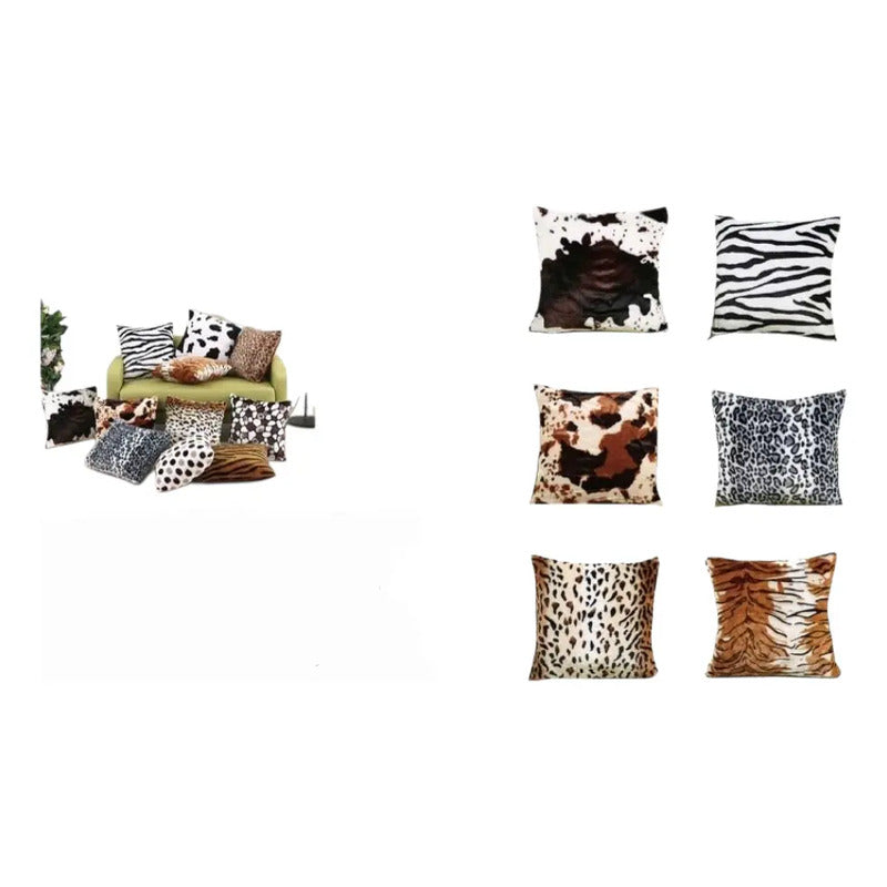 Pack X6 Fundas De Cojines 45x45 Cm, Súper Suaves-animalprint Animal Print