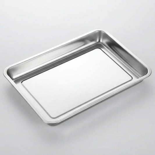 Plato De Acero Inoxidable 40 X 30 4.8cm Plateado