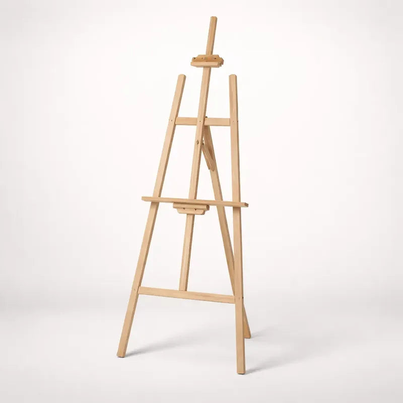 Atril Caballete Ajustable Madera Tope Altura De 1,75mts Pro Madera Natural