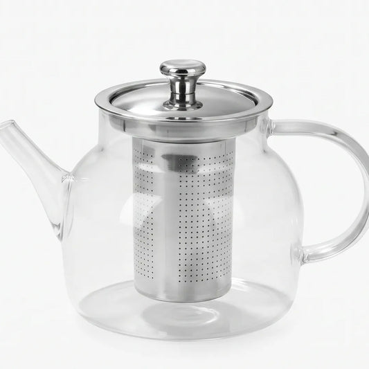 Tetera con Infusor de Acero Inoxidable 0.8ml Transparente