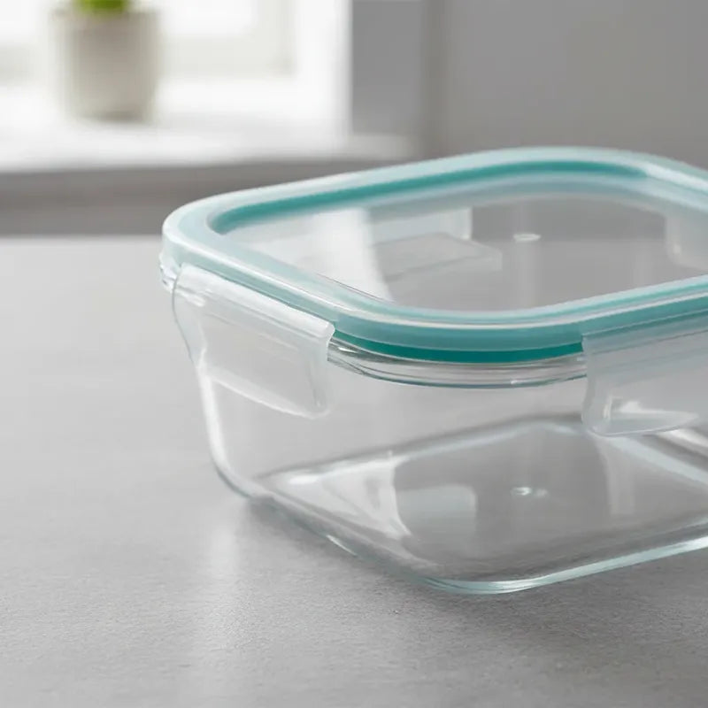 Set 3 Tupper Hermético Vidrio 800ml Transparente