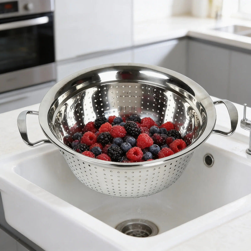Colador Acero Inoxidable 26cm Verduras Fideos Cocina Acero Inoxidable
