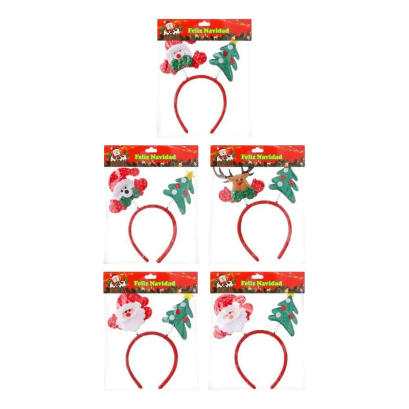 Cintillo Adornos Navideños De 23x12 Cm Rojo