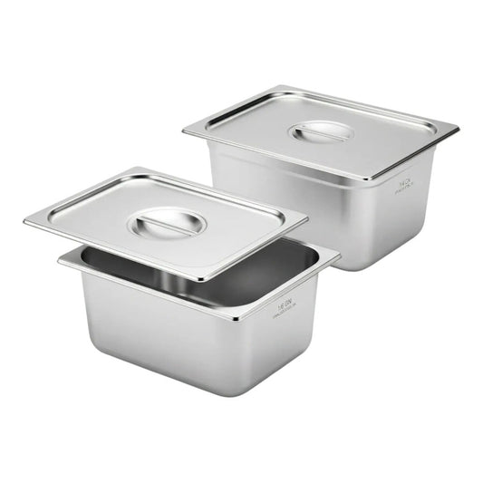 Pack 2 Bandeja Deposito Gastronomico Acero Inoxidable Plateado