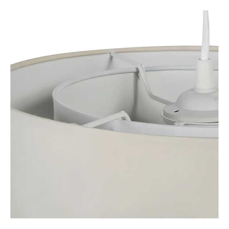 Lámpara De Colgar Tela 1 Luz E27 Estructura Blanco Blanco