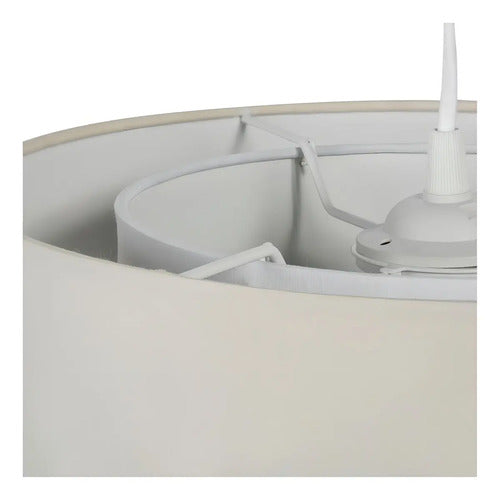 Lámpara De Colgar Tela 1 Luz E27 Estructura Blanco Blanco