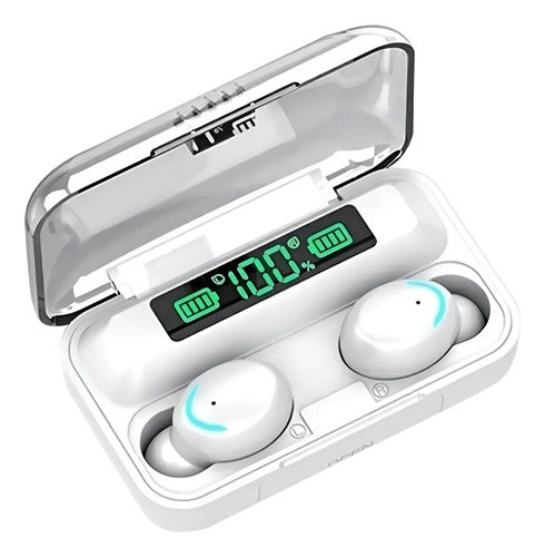 Auricular Bluetooth F9s Power Bank C Color Blanco Blanco