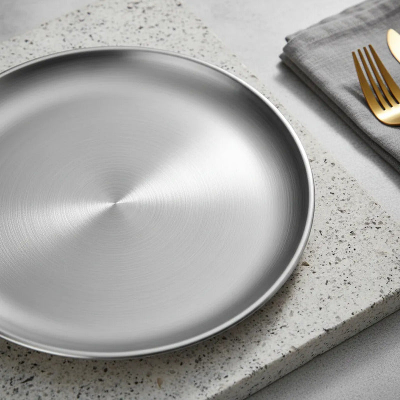 Pack 4 Platos Acero Inoxidable 17cm Cocina Acero Inoxidable Plato