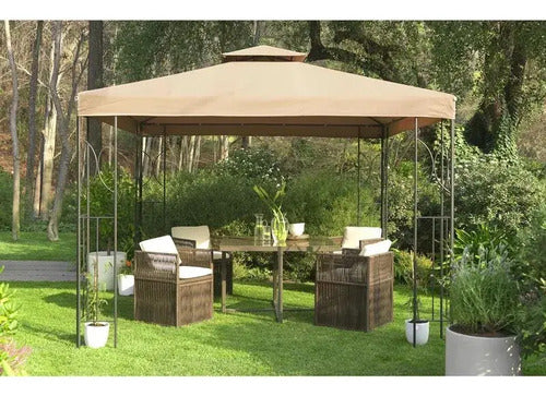 Toldo Pérgola Taupe Poliéster 300x300x275 Cm Taupe