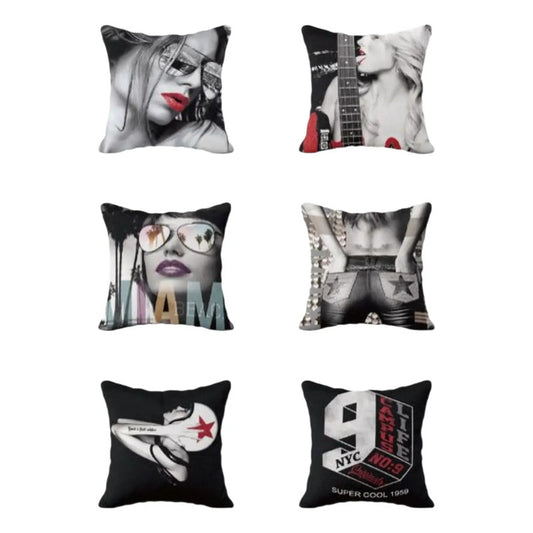Pack X6 Fundas de Cojines 45x45 Cm, Súper Suaves-fashion Fashion