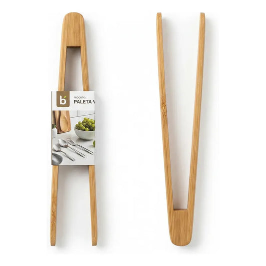 Pinzas de Bambú para Cocina - Diseño en V de 29 Cm Madera