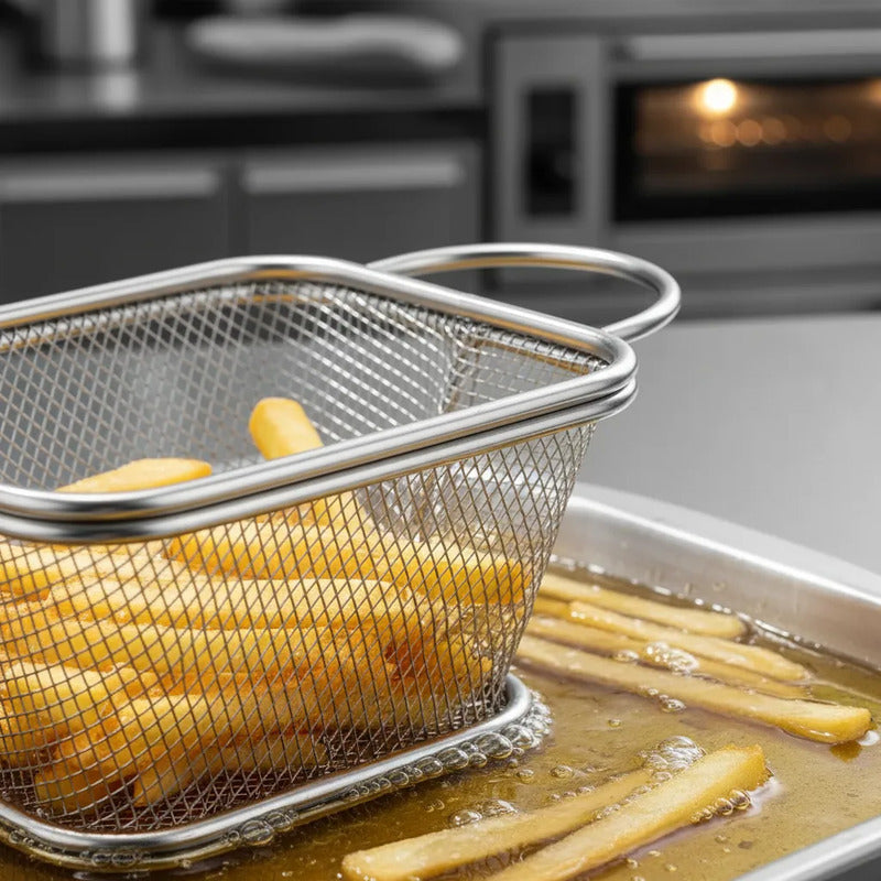 Canasto Canastillo Freidor Papas Fritas 11x13 Cm Cesta Metal