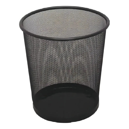 Basurero Papelera Canasta Metálico para Oficina Dormitorio Color Negro