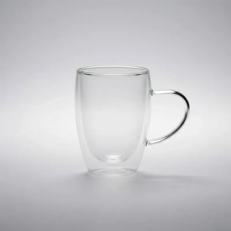Pack 4 Vasos Doble Fondo 450ml Con Asa 14cm X 9cm Vidrio