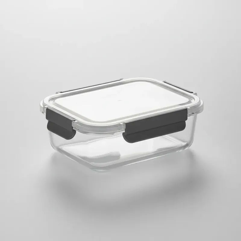 Pack 2 Tupper Hermético Vidrio 1040ml Transparente