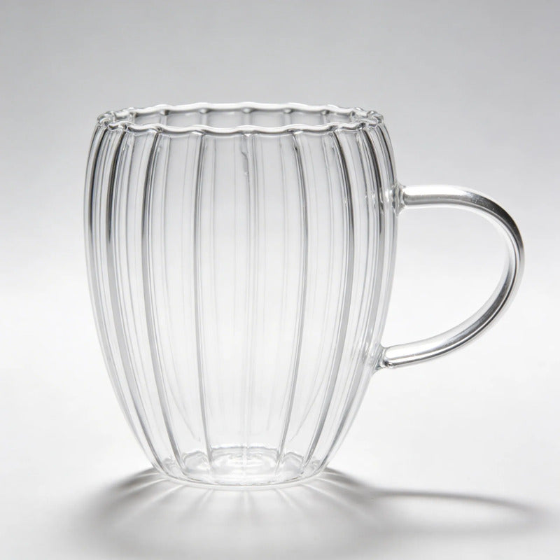 Pack 4 Tazas Doble Pared 350ml 11.5cm X 8.5cm Vidrio