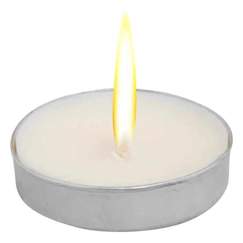 Set De Velas Tealight Vainilla 80 Unidades Blanco Redonda Cera Vainilla